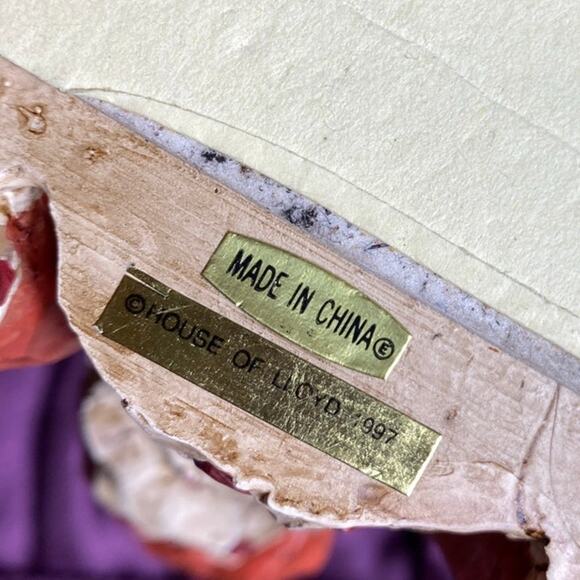 Vintage Santa Clause Ceramic Stocking Hanger Shelf Sitter Decor Primitive Folksy - Picture 9 of 10